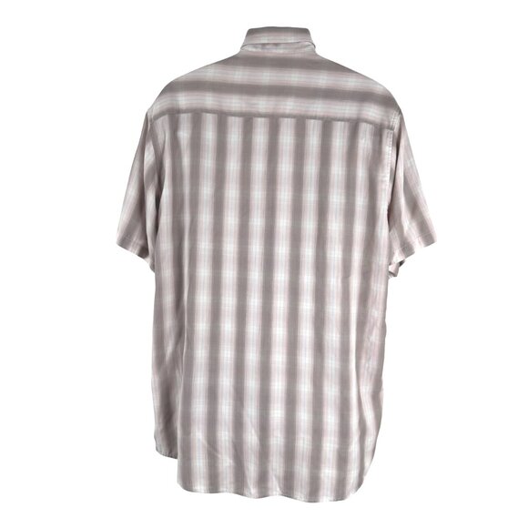 Dixxon The Alpine Shirt XL Button Front Short Sleeve Plaid Bamboo Blend TP-3496 - Picture 6 of 10